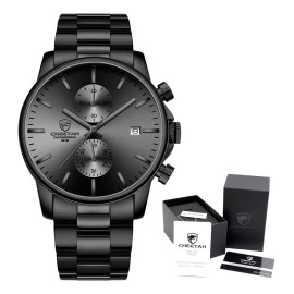 Reloj Cronógrafo De Cuarzo De Acero Inoxidable Para Hombre Fondo Black/gray relojes reloj hombre correas reloj reloj caballero reloj calendario