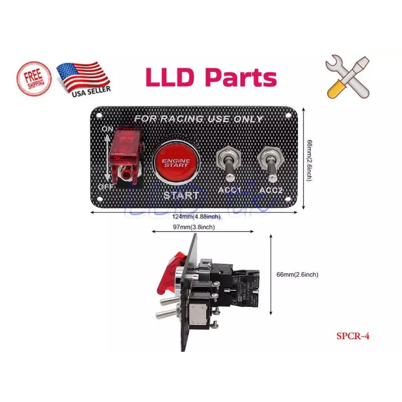 LLD_TK Racing Car 12V Ignition Switch Engine Start Push Button
