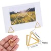 QOOSIKICC 40 Pcs Triangle Place Card Holders, Mini Gold Table