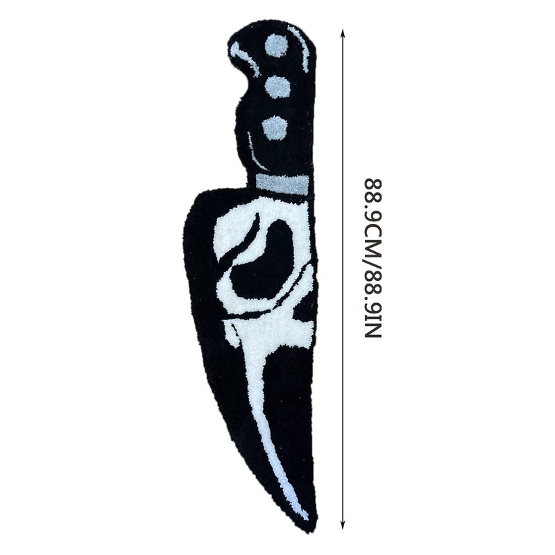 Skull Knife Carpet Horror Scary Scream Bedside Rug Wear Resistant