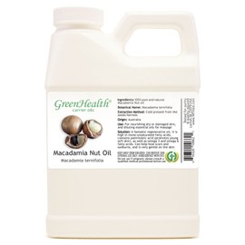 GreenHealth Macadamia Nut Oil - 16 fl oz (473 ml) Plastic Jug w/Cap - 100% Pure Carrier Oil