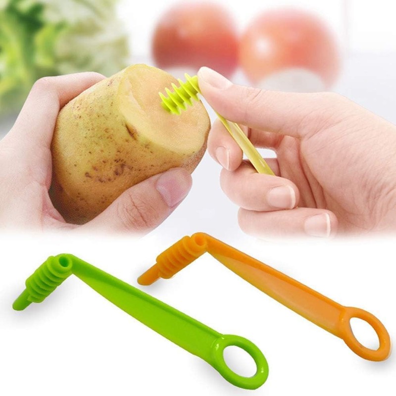 Green Spiral Slicer Portable Cucumber Potato Carrot Slicer Cutter Manual