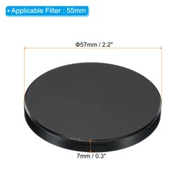 PATIKIL 55mm Lens Cap, 2pcs Camera Lens Cap Cover Universal Lens Filter Stack Cap Front Metal Protective Case Cover with Cleaning Cloth for Photography Camera Filter