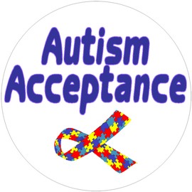Kiwi Gifts Autism Acceptance - 100 Pack Circle Stickers Decals 3" x 3"