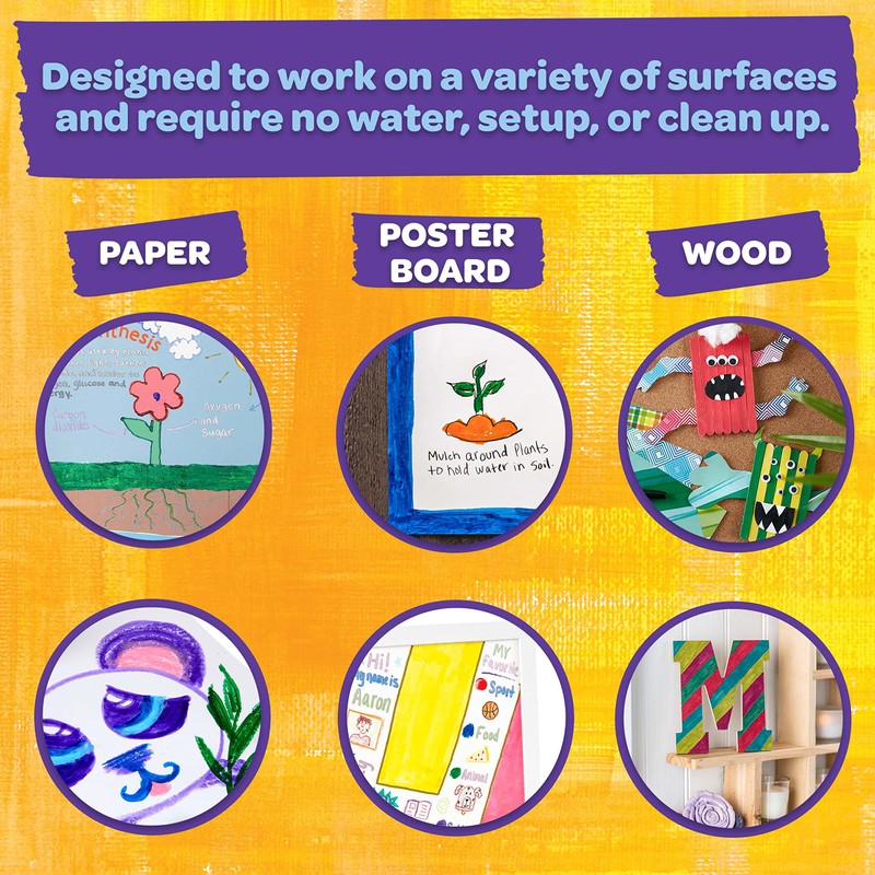 Washable Paint Sticks, No Water Required, Paint Set for Kids,