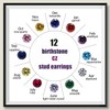 Hypoallergenic Birthstone Stud Earrings for Women Brilliant Cut Round Cubic
