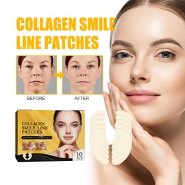 Collagen Smile Patches, 10 Stück Anti-Falten-Pflaster Für Lachfalten Und Mimikfalten, Glättende Gesichtspatches Zur Verbesserung Von Feinen Linien Und Für Eine Strahlende Haut