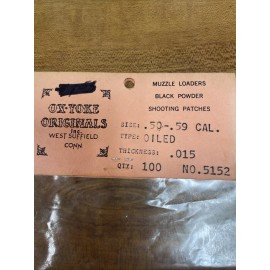 100 OX YOKE Oiled Shooting Patches .015 Thick 50-59 Caliber #5152