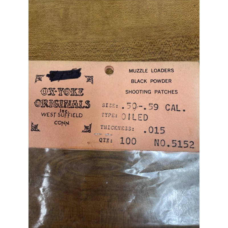 100 OX YOKE Oiled Shooting Patches .015 Thick 50-59 Caliber