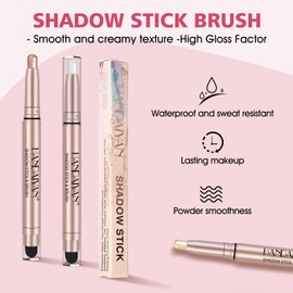 Allony 3 Pack Dual-Ended Glitter Eyeshadow Stick, Cream Eyeshadow Pencil Crayon, Waterproof Long Lasting Smoky Eye Shadow Pen, Highlighting Stick Create Glitter Eyes Makeup for Women and Girls