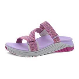 Dansko Rosette Slip-On Sport Sandal for Women - Lightweight EVA Midsole and Rubber Outsole - Natural Arch Technology for Added Support - Hook and Loop Closure Fuchsia Multi 10.5-11 M US