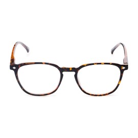 Readers.com Reading Glasses: The Alistair Reader, Plastic Retro Square Style for Men and Women - Glossy Tortoise, 2.75