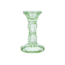 Gisela Graham Pastel Green Glass Candlestick - Small