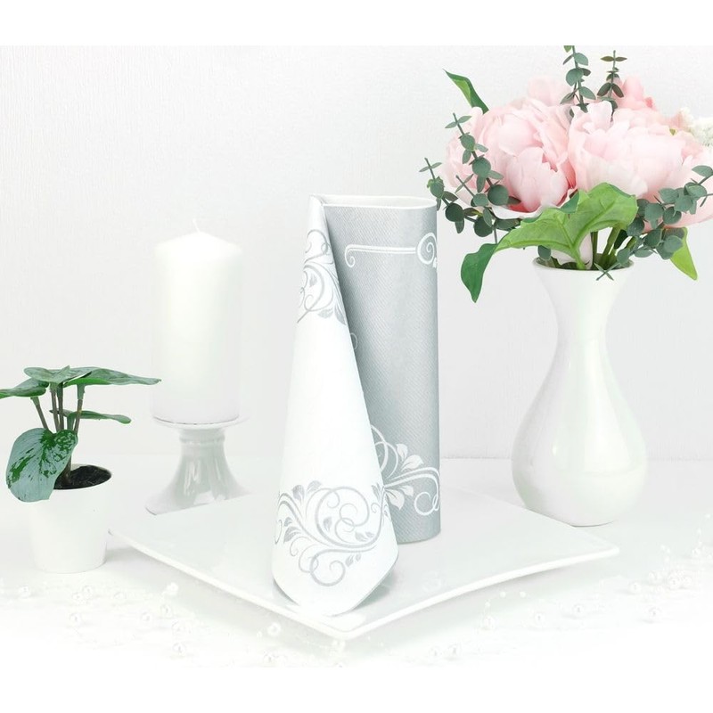 50 Napkins Ornaments 40 x 40 cm Fabric-Like Airlaid Bellissima,
