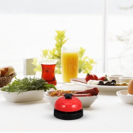 DIYEAH Guest Attention Bell Classroom Bell for Teachers Game Buzzer Service Desk Bell Alloy Red