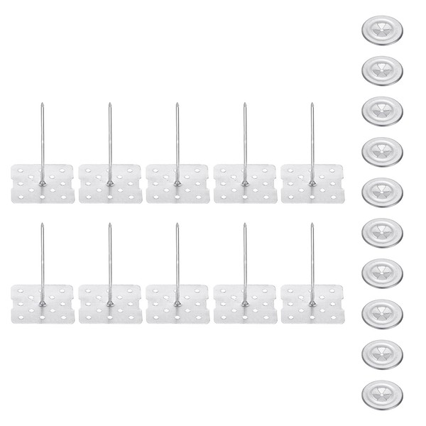 PATIKIL 50mm Perforated Insulation Pins with Round Washer,100 Sets 2in