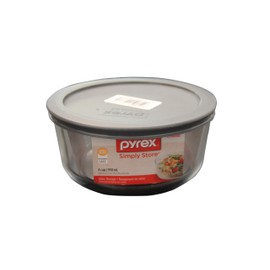 Pyrex Simple Store 4 cup round, Gray Lid Made in the USA