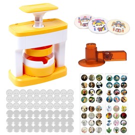 AVCXEC Badge Making Kit, Button Maker Machine 55mm, Pin Badge Maker Machine, DIY Badge Making Machine with 48PCS Button Parts, Badge Punch Press Kit, Badge Maker for Kids