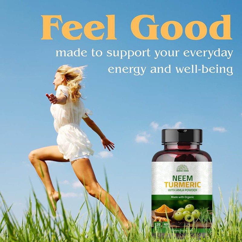 Neem Turmeric Capsules with Amla and Black Pepper 120 Veg
