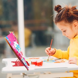 MSDADA Small Desk Book Stand Metal Reading Rest Book Holder Adjustable Cookbook Documents Holder Portable Sturdy Bookstands for Recipes Textbooks Tablet Music Books(Red)