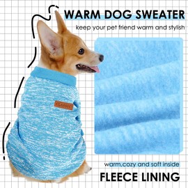 3 Pack Sweaters for Small Dogs, Girls and Boys - Winter Fleece Clothes, Warm Soft Sweatshirt Outfit for Dogs, Cats, and Pets