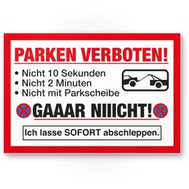 Komma Security Parking Prohibited Sign Funny 30 x 20 cm Parking Prohibition Sign Private Parking Prohibition Sign Sign Keep Parking Free Sign Warning Sign Towed