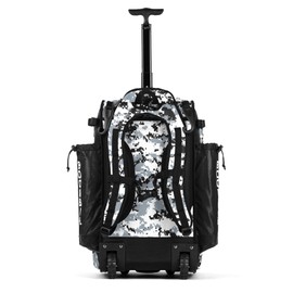 Boombah Catchers Superpack Hybrid Digital Camo Bat Bag Black/Gray - Wheeled & Backpack Version