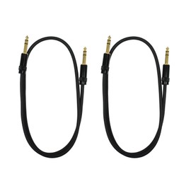 Audio 2000s E08103P2 1/4" TRS to 1/4" TRS 3 Ft Audio Cable (2 Pack)