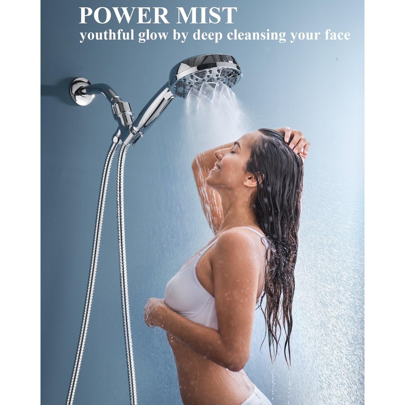 BOWGER Shower Head with Handheld High Pressure Multi-Function 7 modes,
