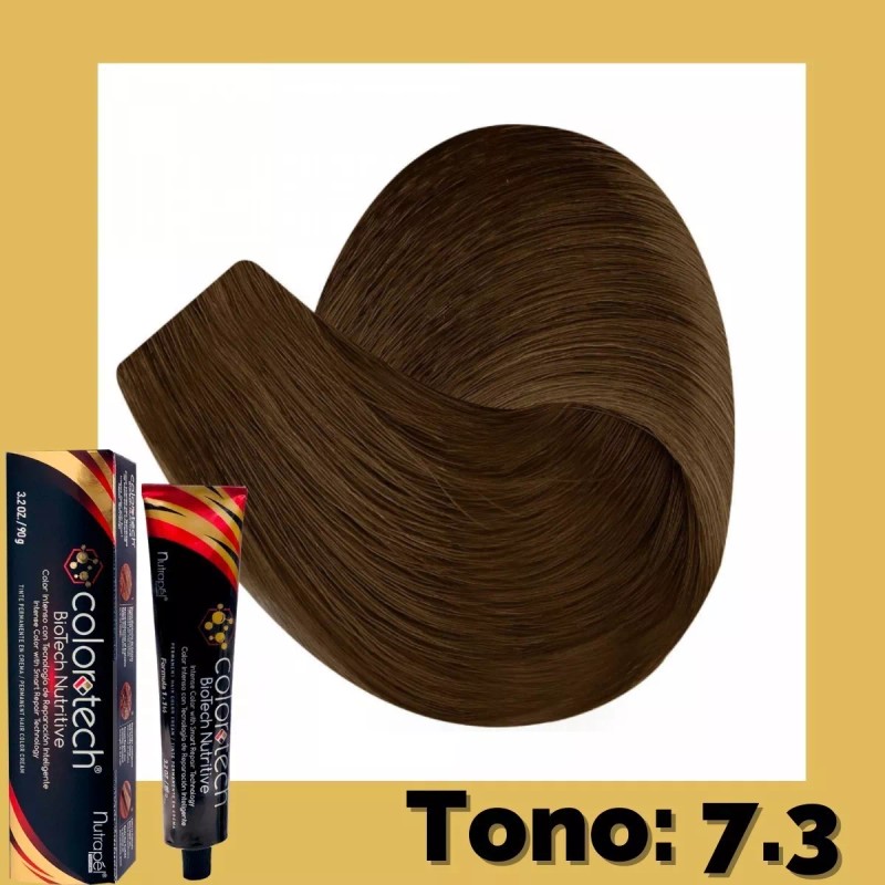 Nutrapel Color Tech Tinte Cabello Tono 7.3 Rubio Dorado Tubo