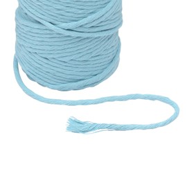 Vaessen Creative Macrame Yarn Aqua Blue, 3 mm x 100 m, 100% Cotton, Available in Various Colours, DIY, Crafts of Decoration Such as Hanging Basket, Wall Hanging, Lantern, Dream Catcher