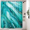 LIVETTY Mint Green Abstract Shower Curtain 200×200cm with 12 Hooks