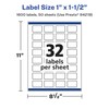 Avery Glossy White Rectangle Labels with Sure Feed, 1" x
