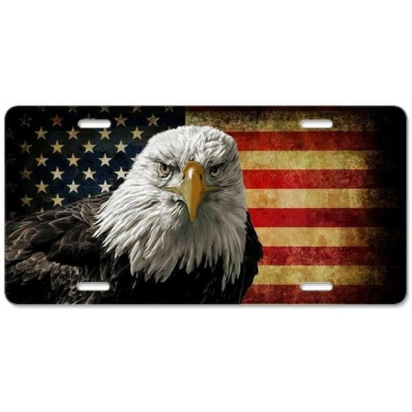 Unbranded Bald Eagle And Flag Aluminium License Plate Highest Quality