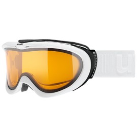 uvex comanche LGL - Skibrille für Damen und Herren - konstrastverstärkend - beschlagfrei - white/lasergold lite-clear - one size