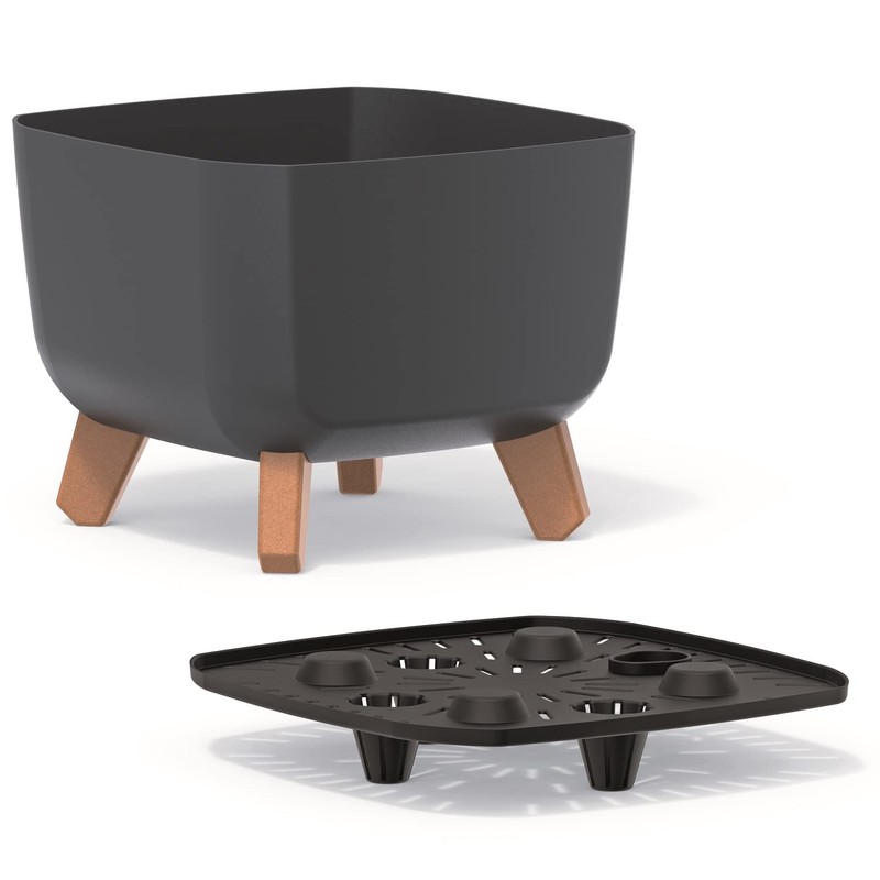 Prosperplast Gracia Square Flower Pot with Removable Legs Including Insert