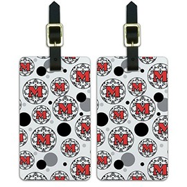 Graphics & More Letter Initial Damask Elegant Red Black - Letter M Initial Carry-On Luggage, White