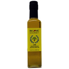 In Love Gourmet Lime Natural Flavor Infused Gourmet Olive Oil 250ML/8.5oz Drizzle on Tortilla Soup, in Ceviche, with Watermelon and Feta Salad, in Salsas and Fish Tacos