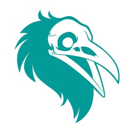 Crow, Raven Skull Beast 4 inch Turquoise Indoor Outdoor Vinyl Decal