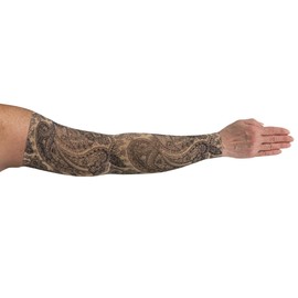Lymphedivas Black Paisley Medical Graduated Compression Arm Sleeve for Lymphedema (Long 20-30 mmHg Large)