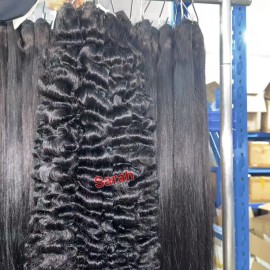 Raw Hair Straight Bundles Vendor Wholesale Vietnamese Burmese Curl Cambodian Wavey Indian Curly Human Weft Hair Extensionscolor: 1pcs bundle Water wave, Stretched Length: 18 Inches