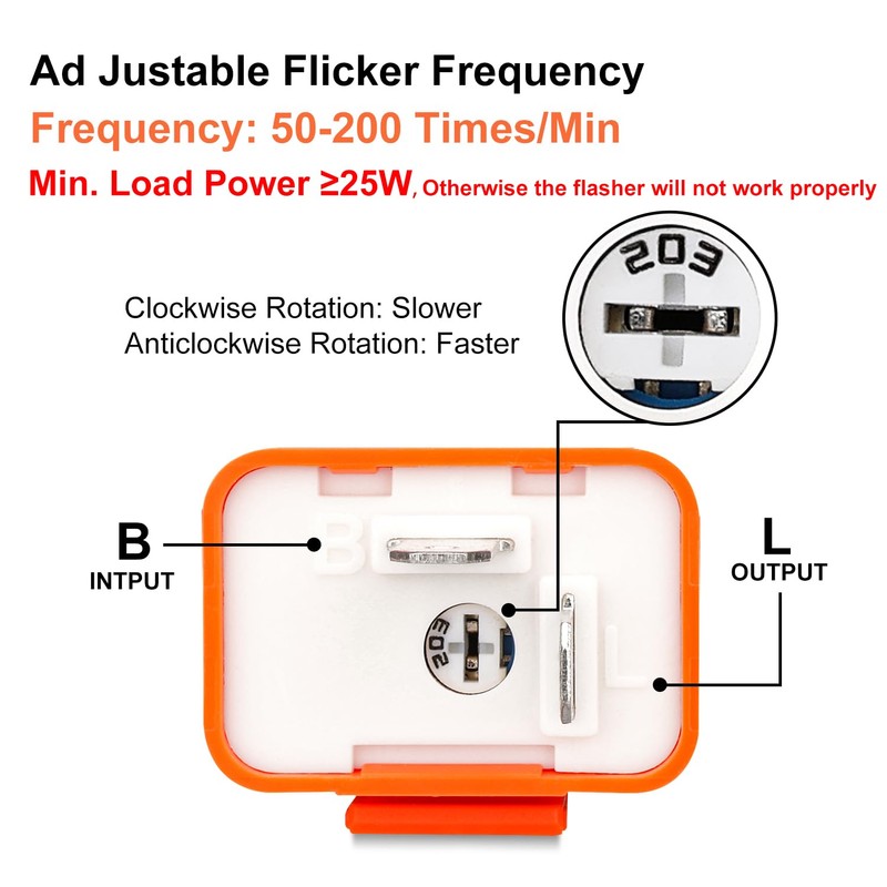Weasch - Relé de intermitente electrónico ajustable, 12 V CC,