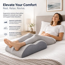 Memory Foam Leg Elevation Pillow for Resting Comfort – Ergonomic Foot and Knee Support Cushion for Bed, Sofa and Daily Relaxation