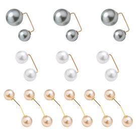 DmDoyy 12 Pieces Women Clothing Pearl Brooch Fashion Brooch for Clothing Fabric Clips Scarf Rings Beading Pins for Clothes Cardigan Clips Vintage