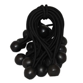 20 PACK ASSORTED HIGHLY RESISTANT BALL BUNGEE BLACK 6 INCH AND 9 INCH (UV PROTECTED) 100% NATURAL LATEX