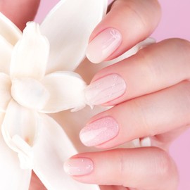 Seminca Semi Cured Gel Nail Strips-Salon Quality Semi-Cured Gel Press On Nails Stickers Strengthening Quick DIY Nail Art Manicure Kits for Women at Home 14-Day Wear(Sweet Blush)