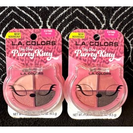 L.A. COLORS 2pk LA COLORS PURRTY KITTY FUR-REAL C37569 4 COLORS PRESSED POWDER EYESHADOW