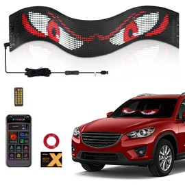 LED Sign for Truck Windshield, 24"×5" Devil Eyes Display App