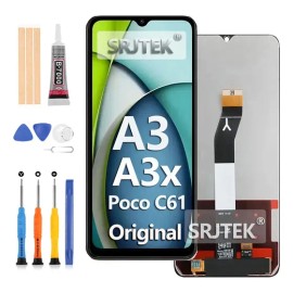 SRJTEK Pantalla Ori Para Redmi A3/ A3X/ Poco C61 Display/Táctil Negro