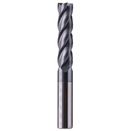 Solid Carbide Long Roughing End Mill(1Pc 1/2") - ALCrSiN Nano Coated, 4 Flute, 35 Degree Helix, 1/2" Cutting Diameter, 1/2" Shank Diameter, 2" Length of Cut, 4" Overall Length
